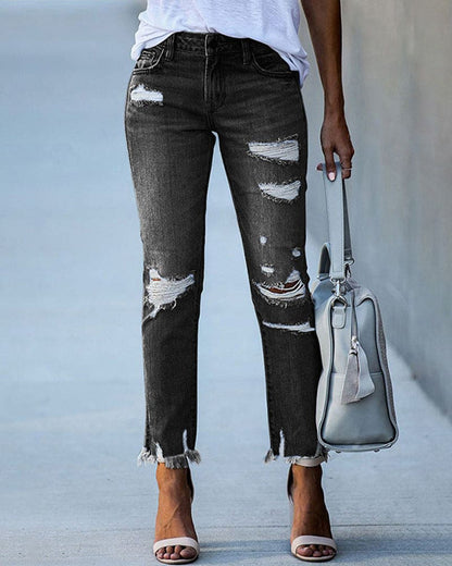 Casual denim broek