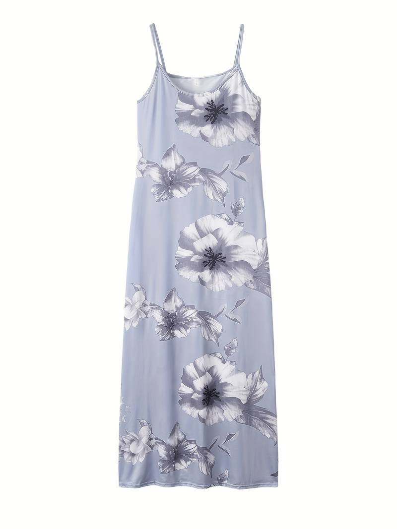 Slim-fit maxi-jurk met bloemenprint