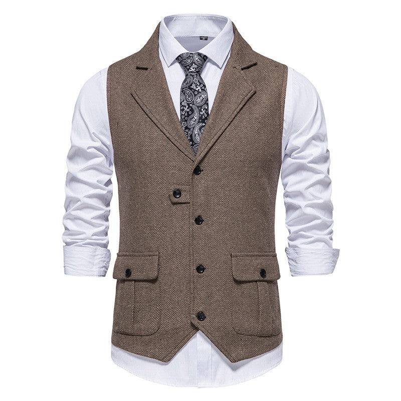 Mouwloos gilet met reverszak voor heren