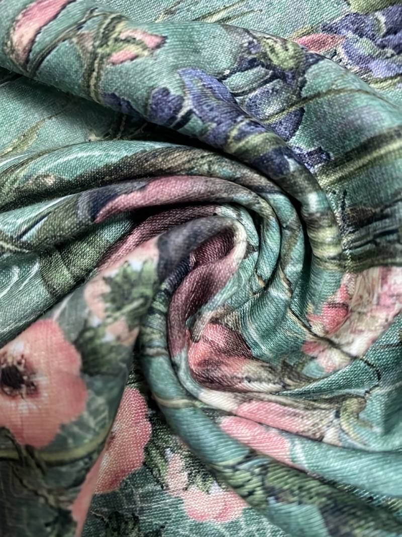 Jurk met ronde hals en bloemenprint