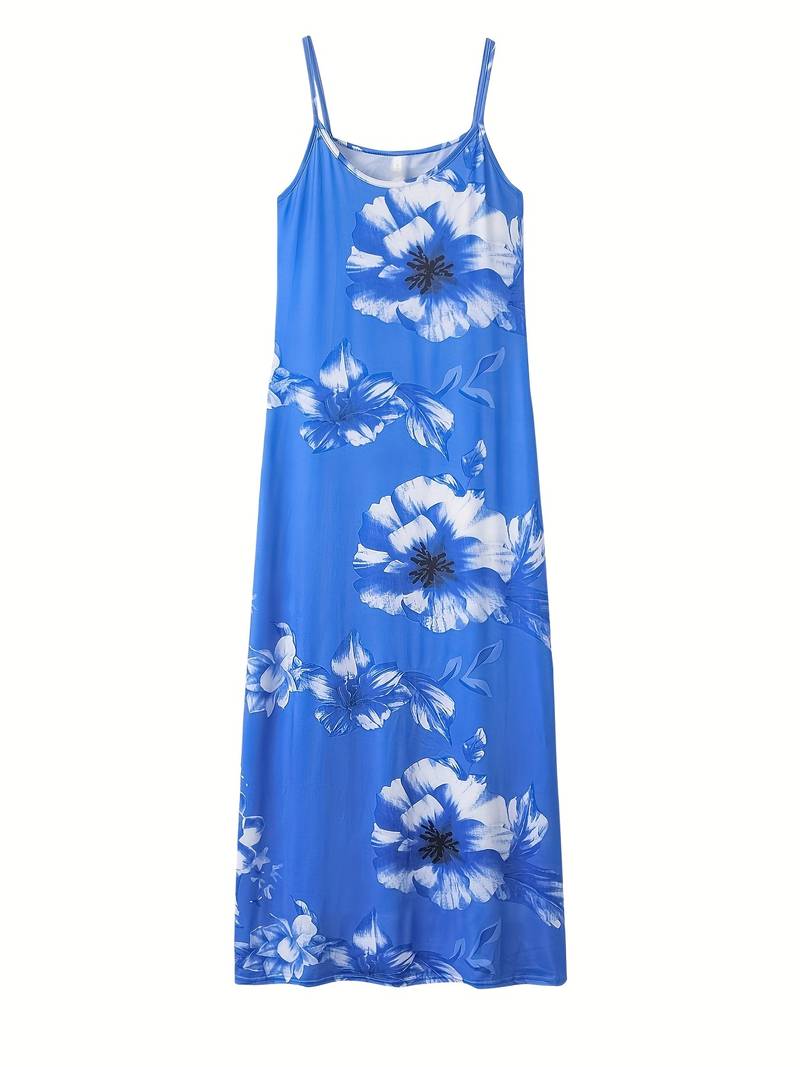 Slim-fit maxi-jurk met bloemenprint