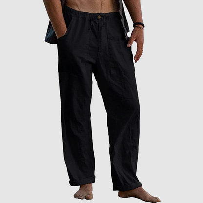 Linnen strandbroek voor heren, losse pasvorm