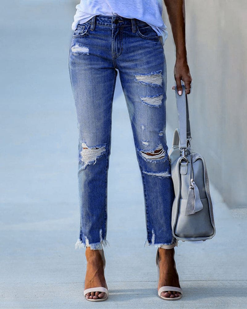 Casual denim broek