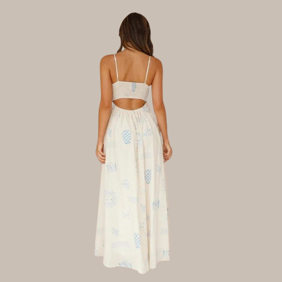 Zomerse maxi-jurk met delicate prints