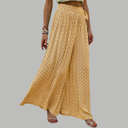 Wijde broek met hoge taille en printpatroon