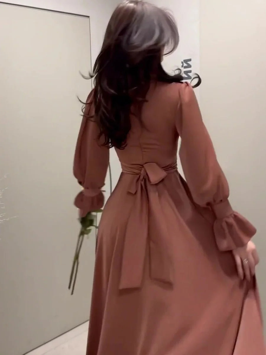 Lydia | Maxi-jurk met bisschopsmouwen