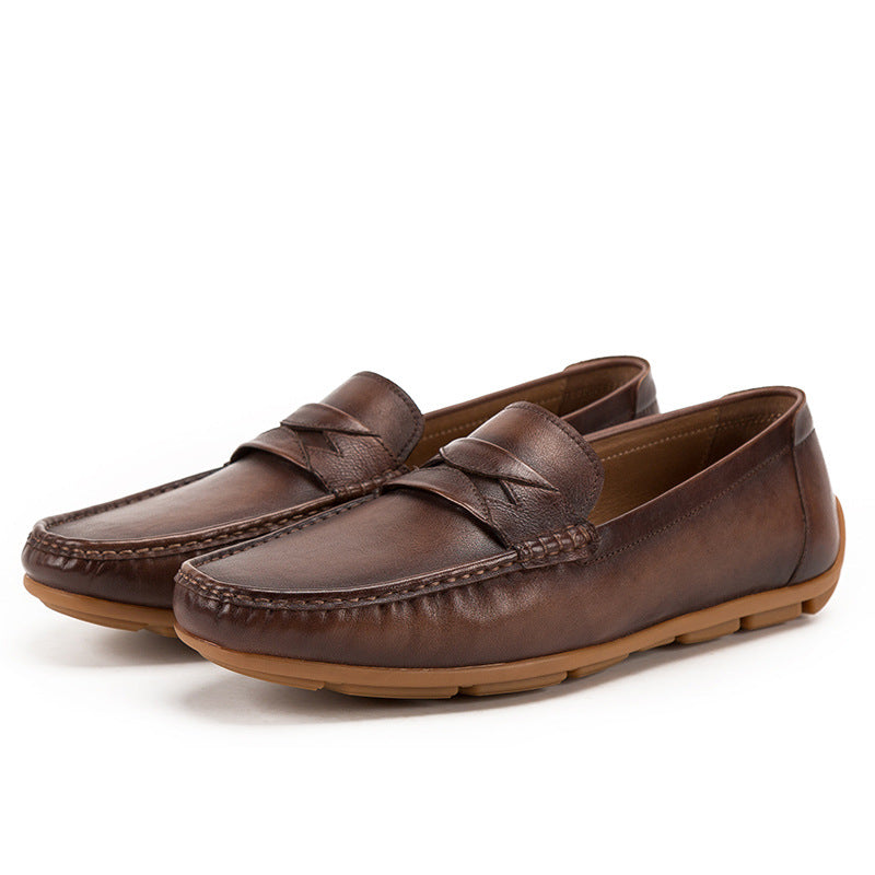 Comfortabele rundleren fashion loafers luxe