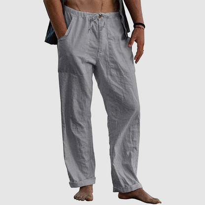 Linnen strandbroek voor heren, losse pasvorm