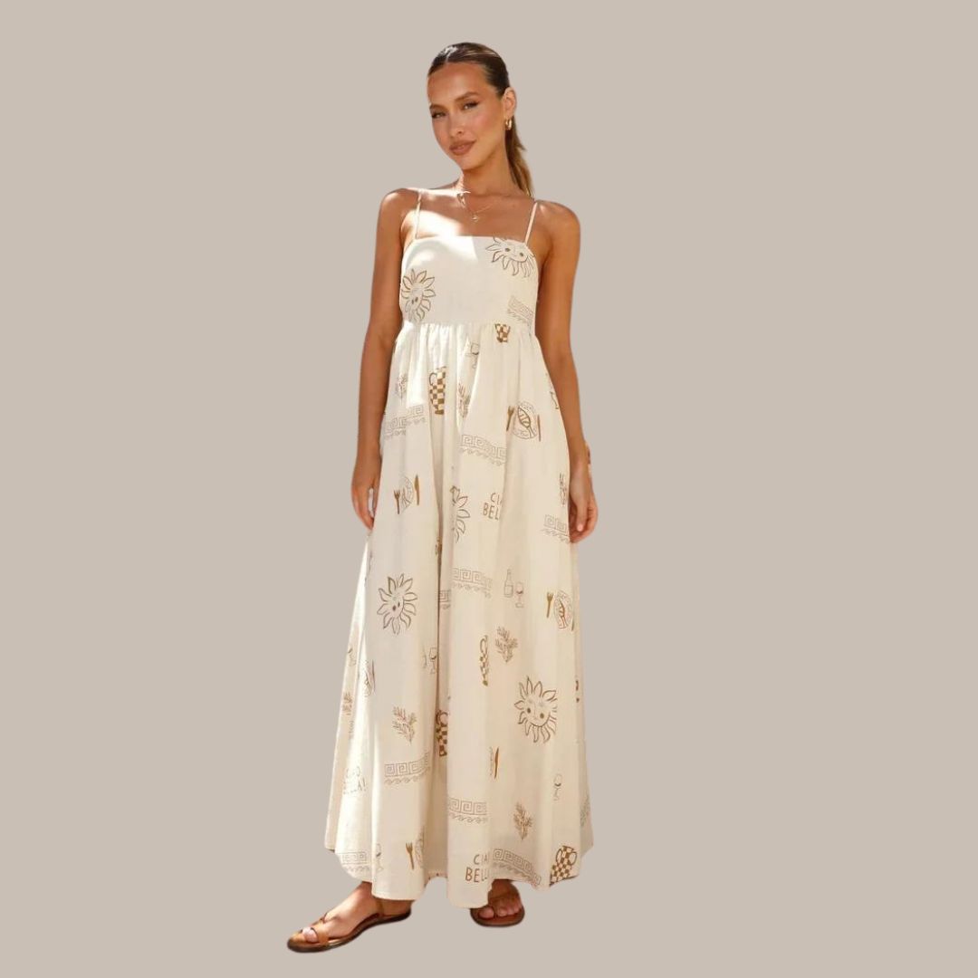 Zomerse maxi-jurk met delicate prints