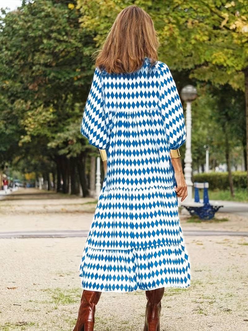 Losse boho maxi jurk met bloemenprint