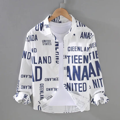 Shirt met open voorkant en opvallende letters