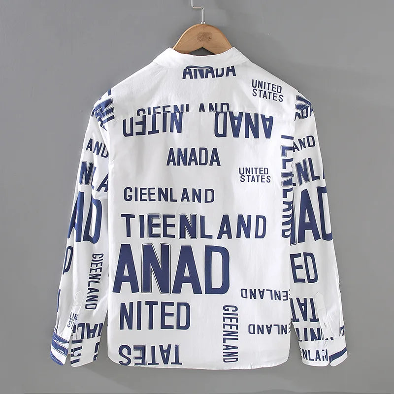 Shirt met open voorkant en opvallende letters