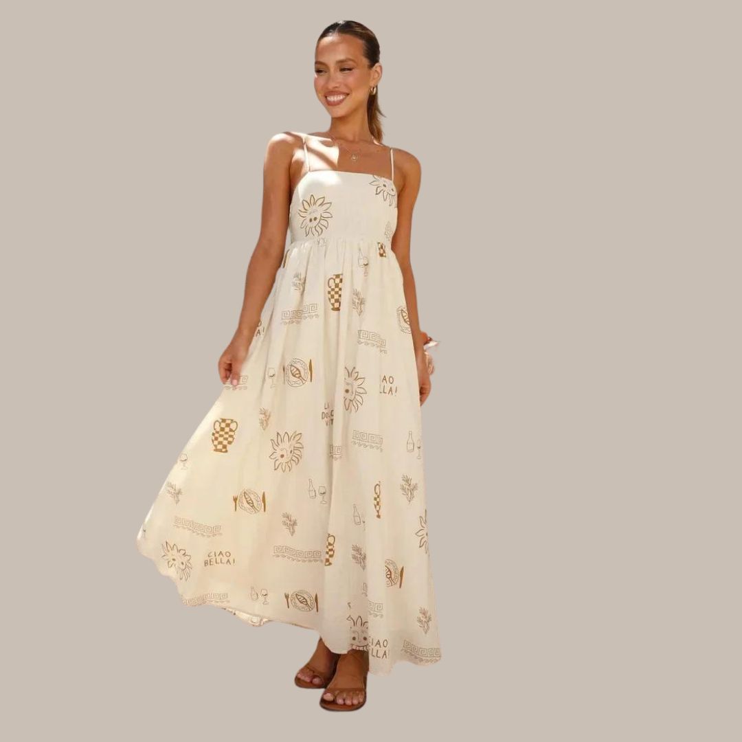 Zomerse maxi-jurk met delicate prints