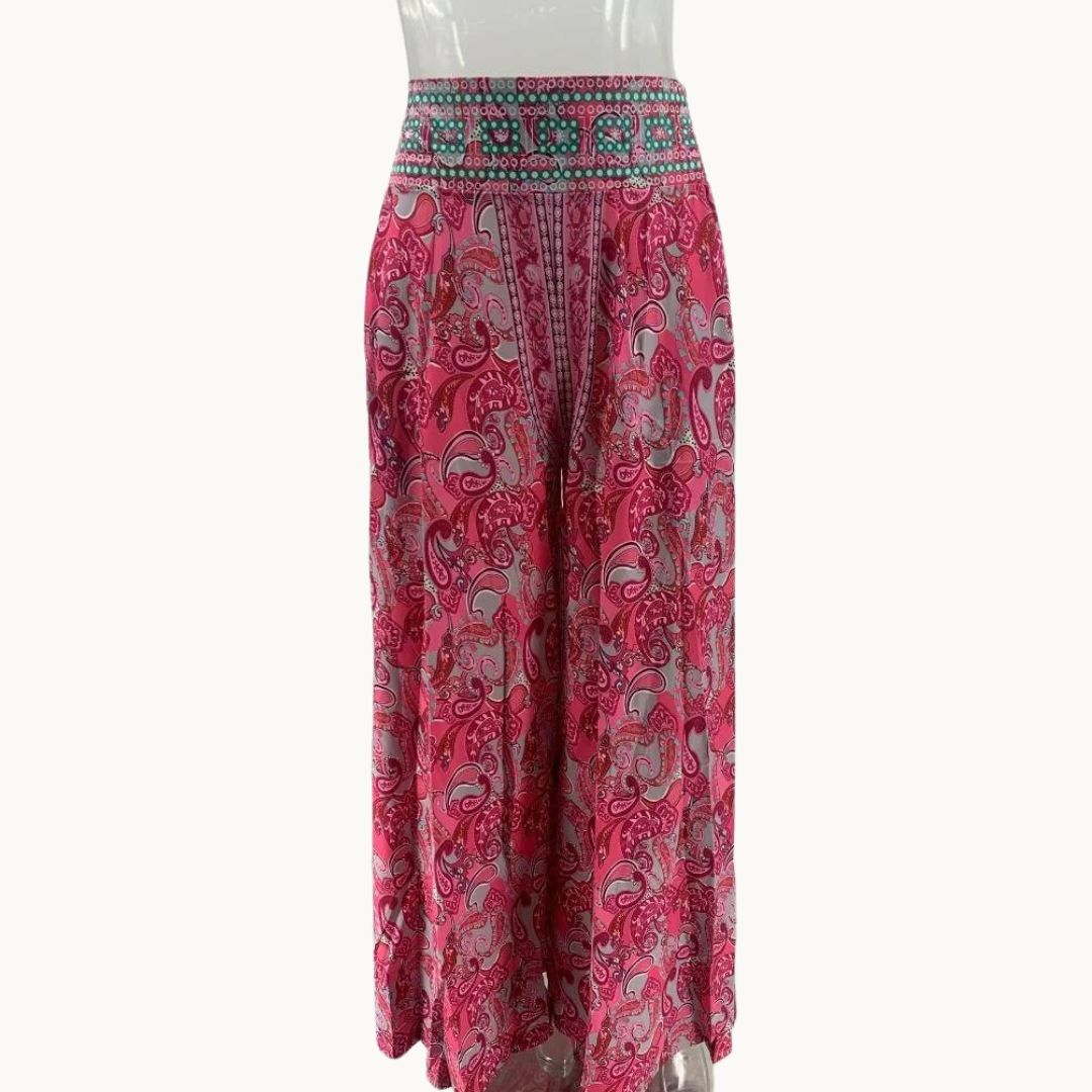 Boho chic palazzo broek met paisley print