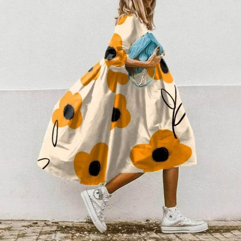 Gebloemde oversized jurk voor dames