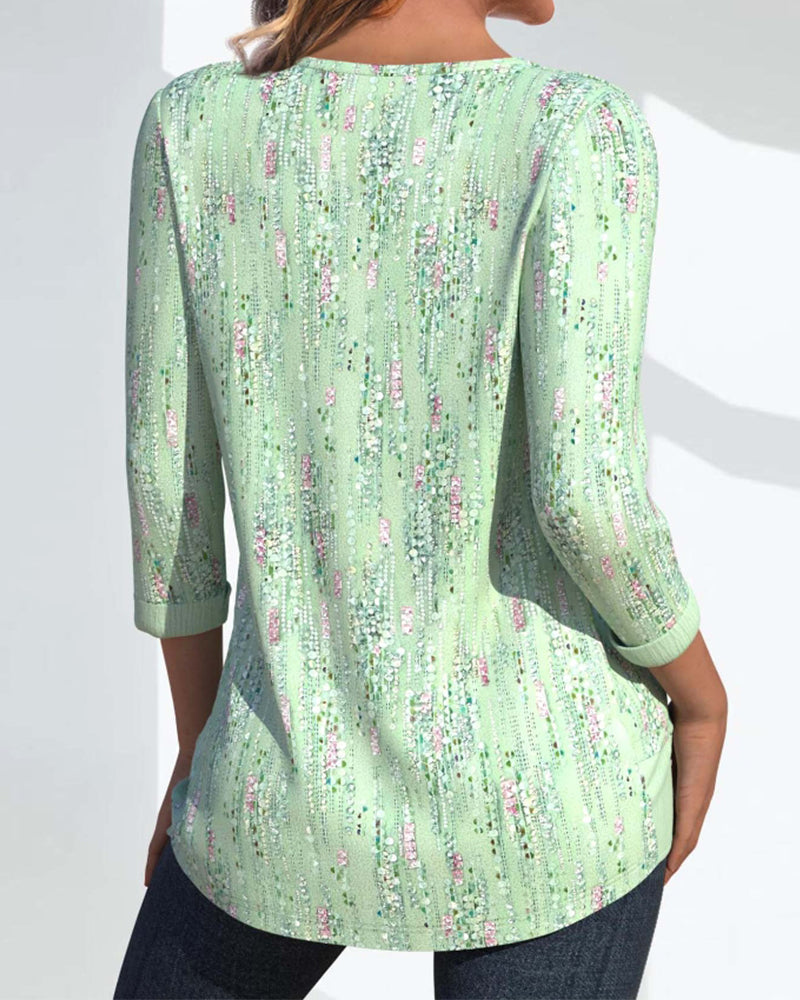 Sara | Top met geometrische print