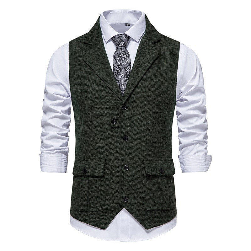 Mouwloos gilet met reverszak voor heren