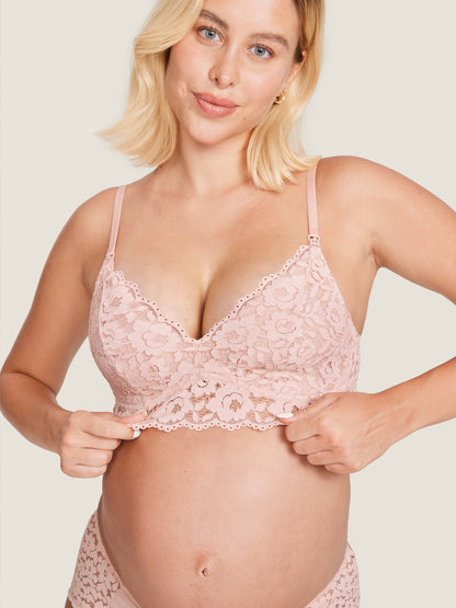 Voedingsbeha van kant met extra steun – voedingsbralette zonder beugel
