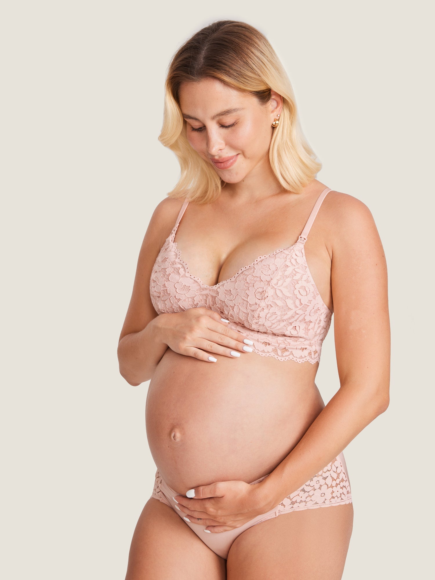 Voedingsbeha van kant met extra steun – voedingsbralette zonder beugel
