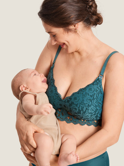 Voedingsbeha van kant met extra steun – voedingsbralette zonder beugel