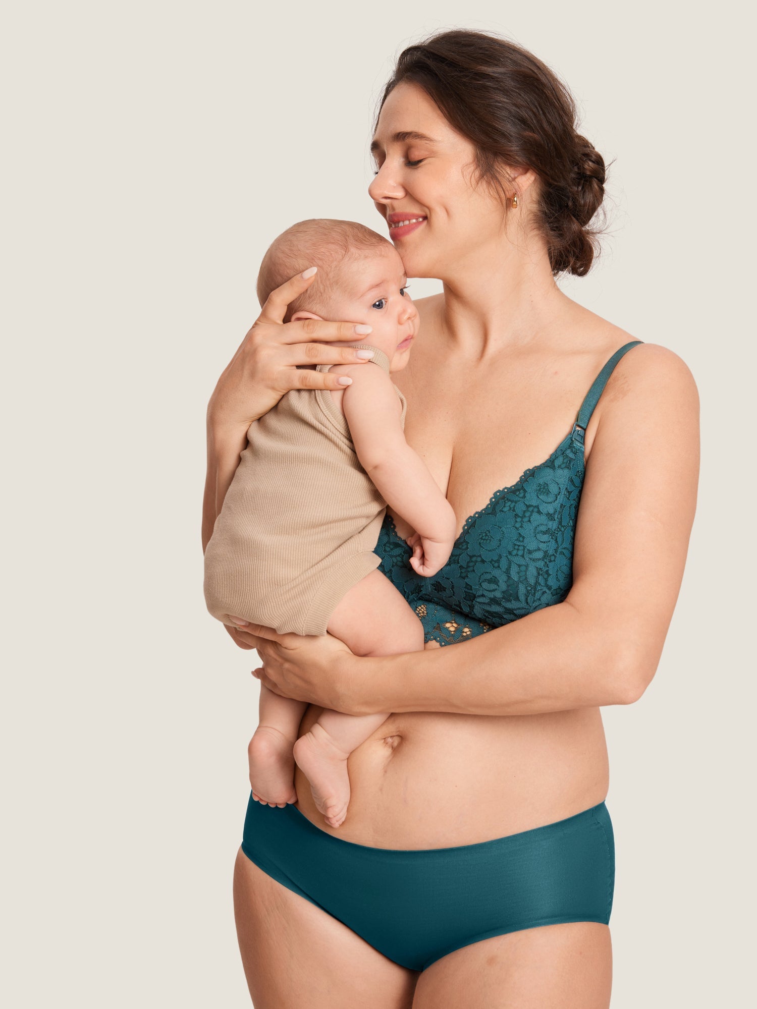 Voedingsbeha van kant met extra steun – voedingsbralette zonder beugel