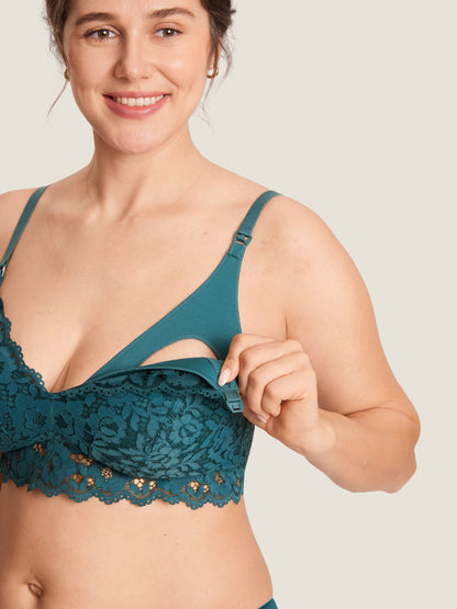 Voedingsbeha van kant met extra steun – voedingsbralette zonder beugel
