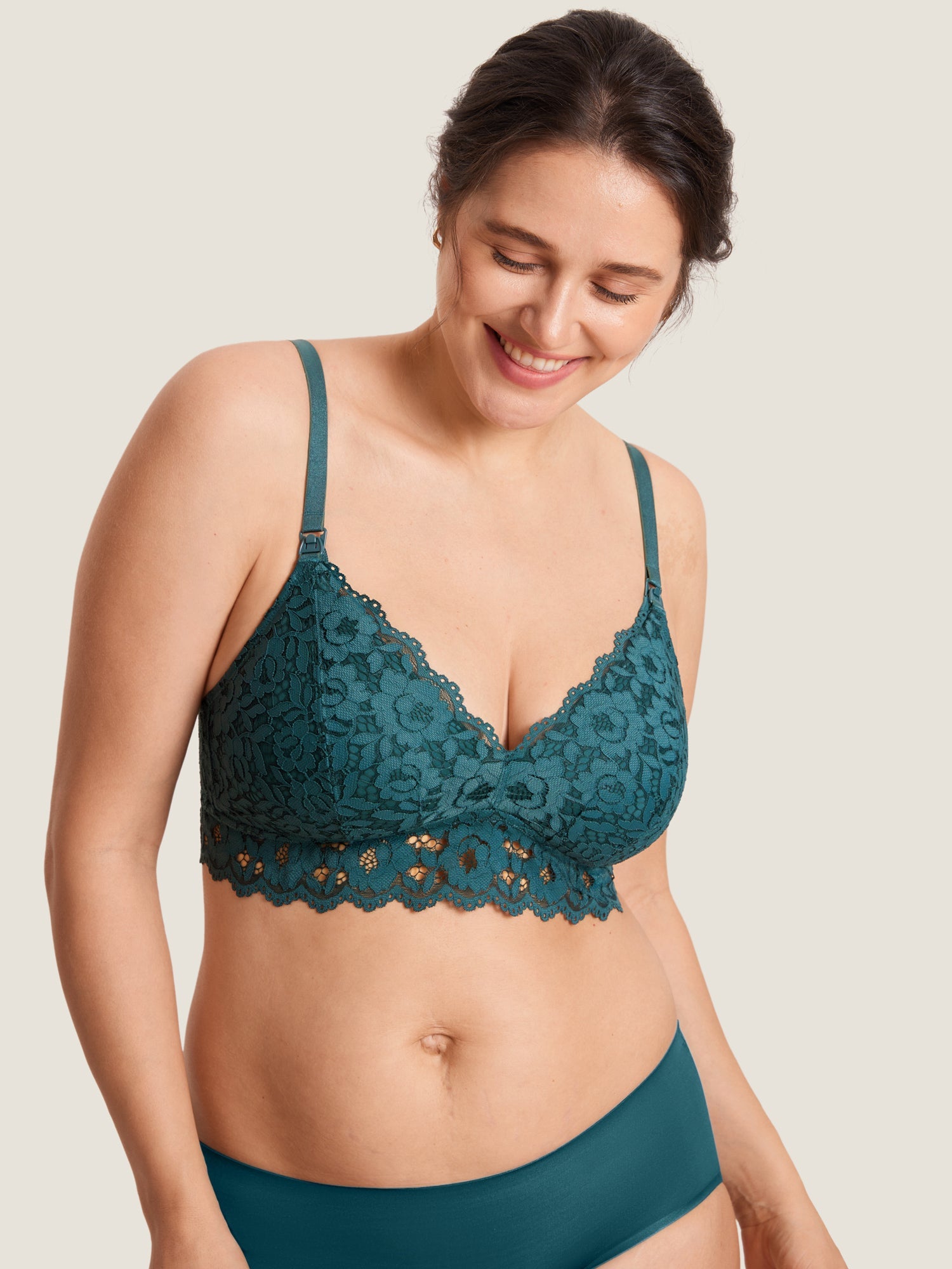 Voedingsbeha van kant met extra steun – voedingsbralette zonder beugel