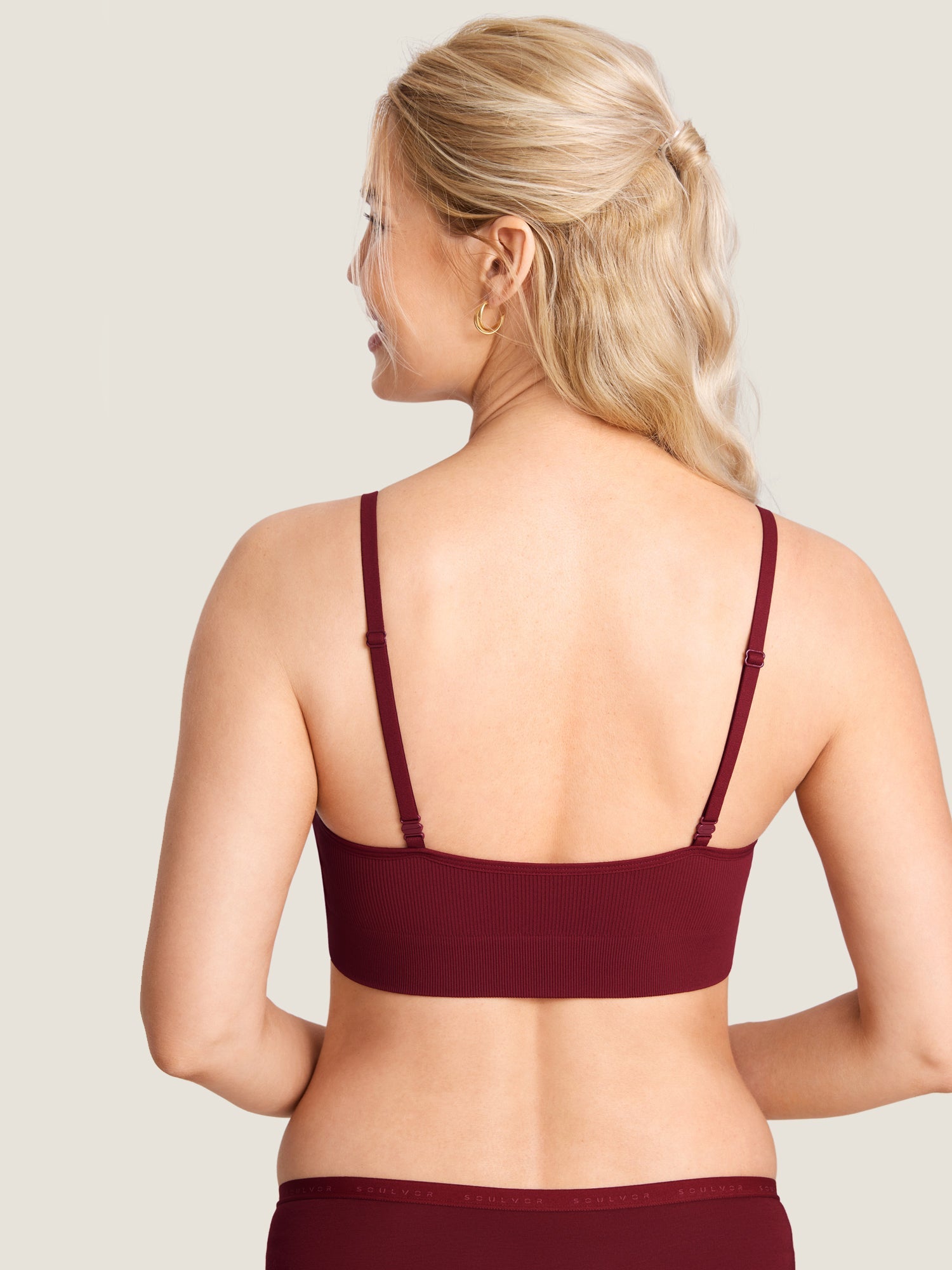 Voedingsbeha zonder beugel in ribstof – zachte voedingsbralette met uitneembare pads