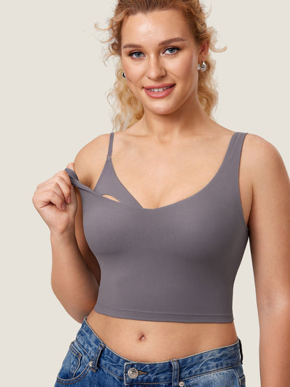 Voedingstop als croptop – Natrelax® voedingshemd met pads