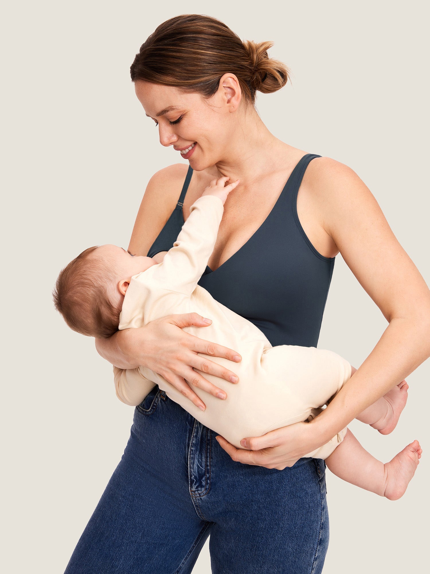 Voedingstop als croptop – Natrelax® voedingshemd met pads