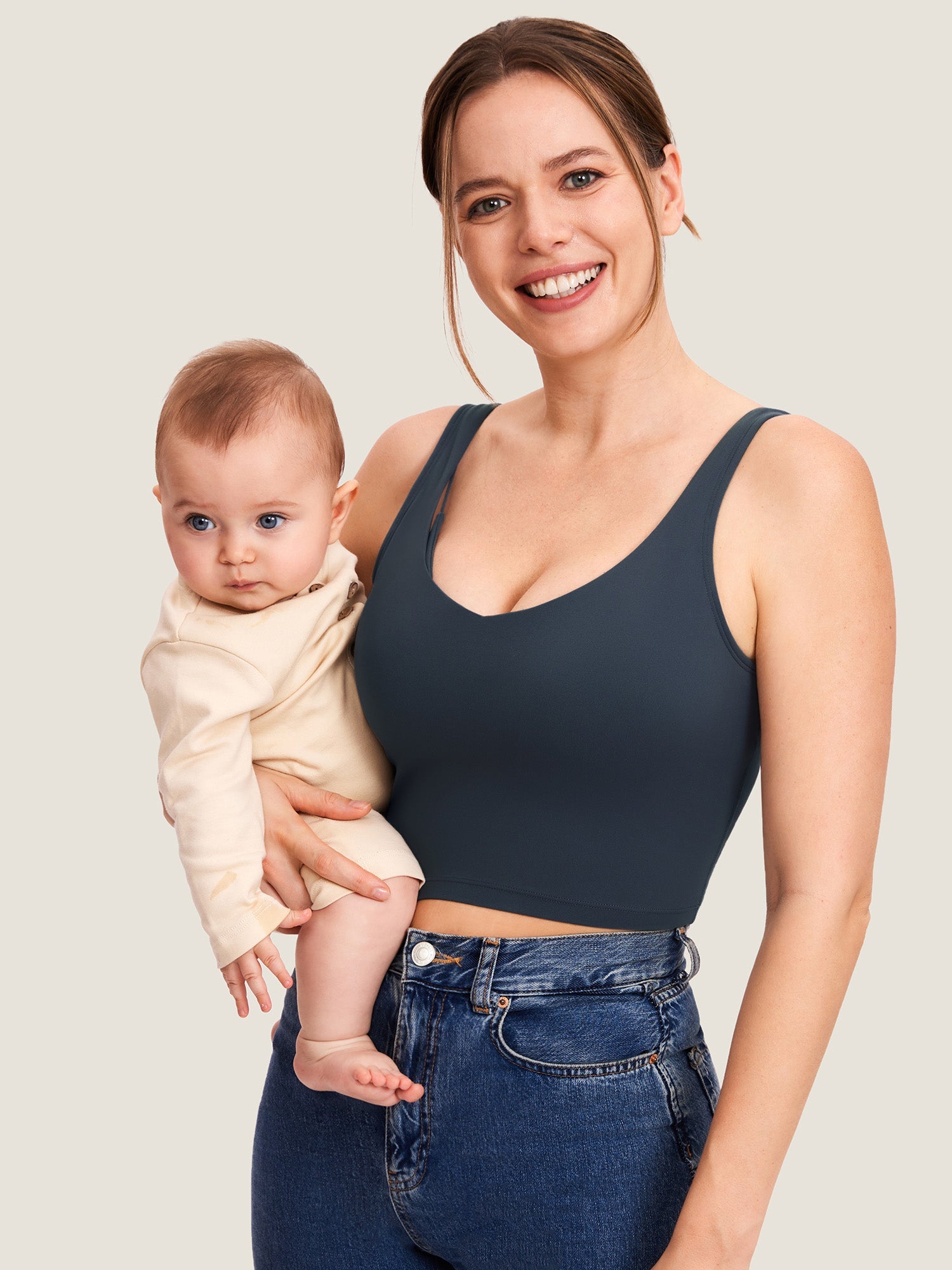 Voedingstop als croptop – Natrelax® voedingshemd met pads