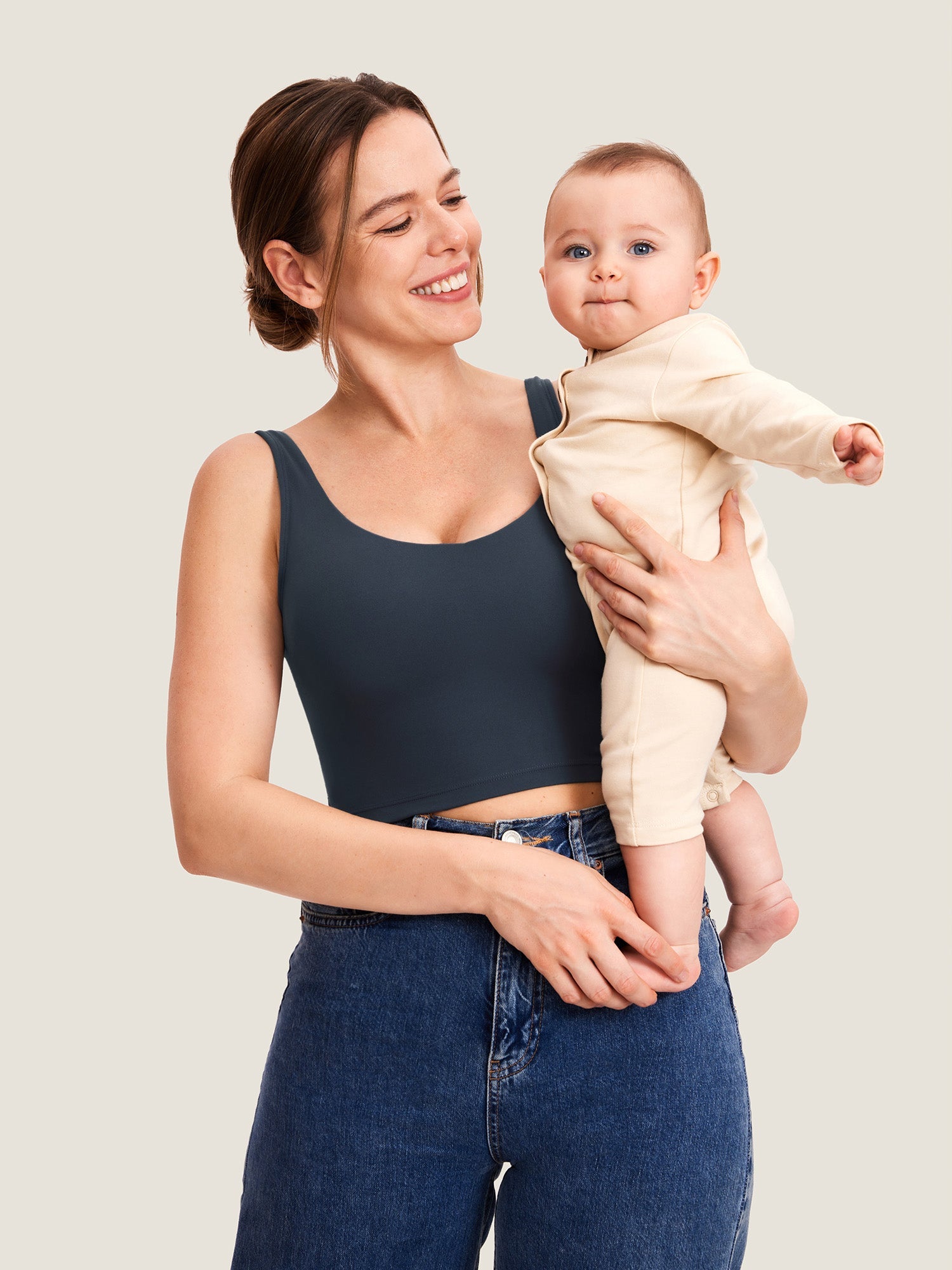 Voedingstop als croptop – Natrelax® voedingshemd met pads