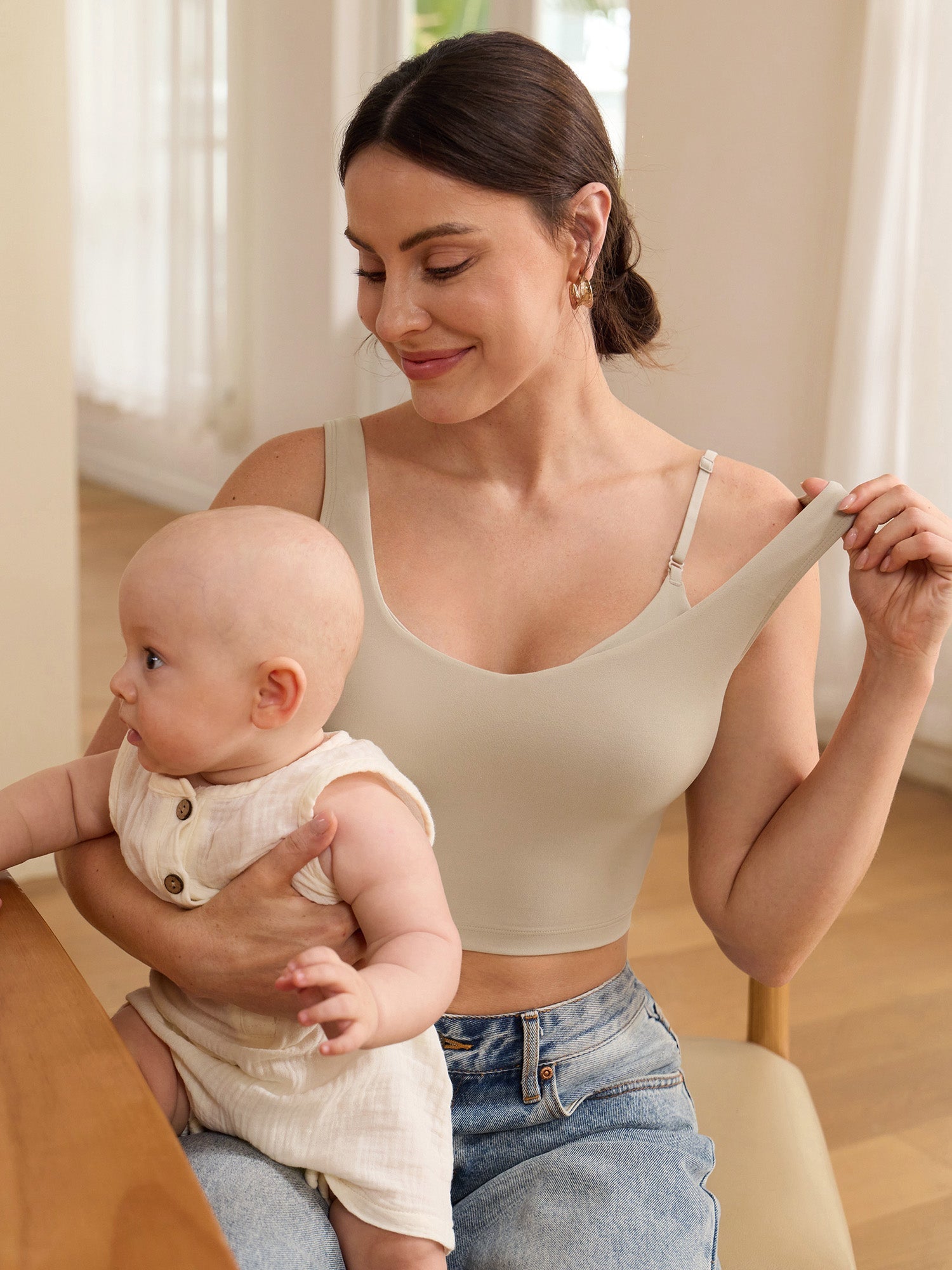 Voedingstop als croptop – Natrelax® voedingshemd met pads