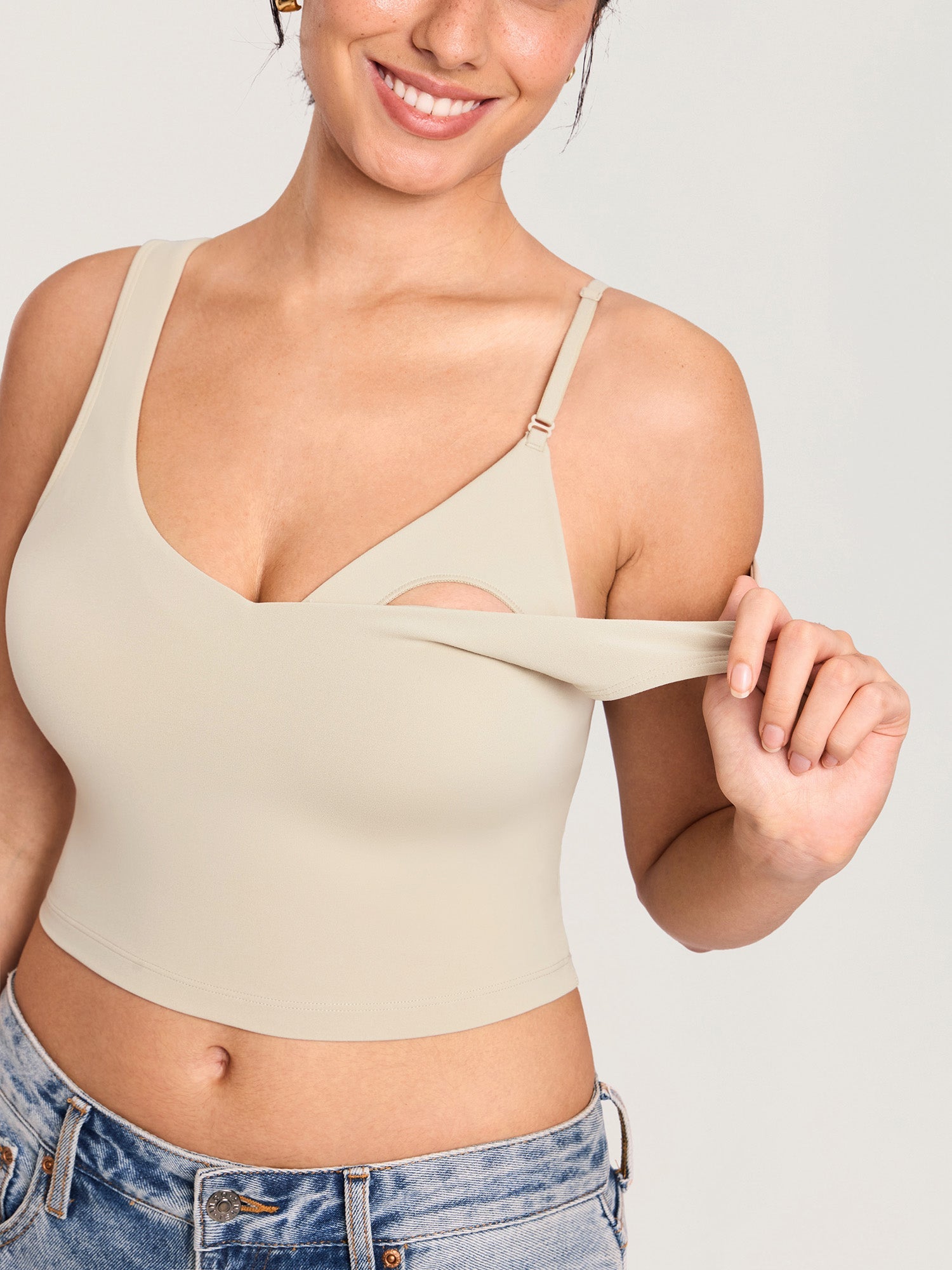 Voedingstop als croptop – Natrelax® voedingshemd met pads