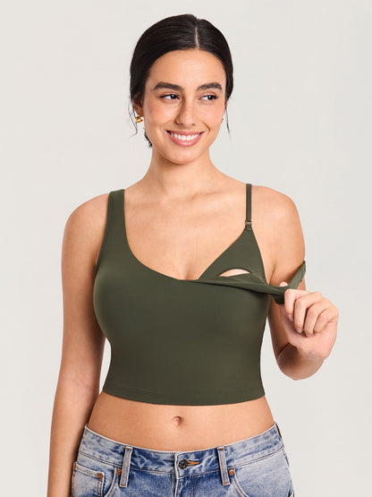 Voedingstop als croptop – Natrelax® voedingshemd met pads