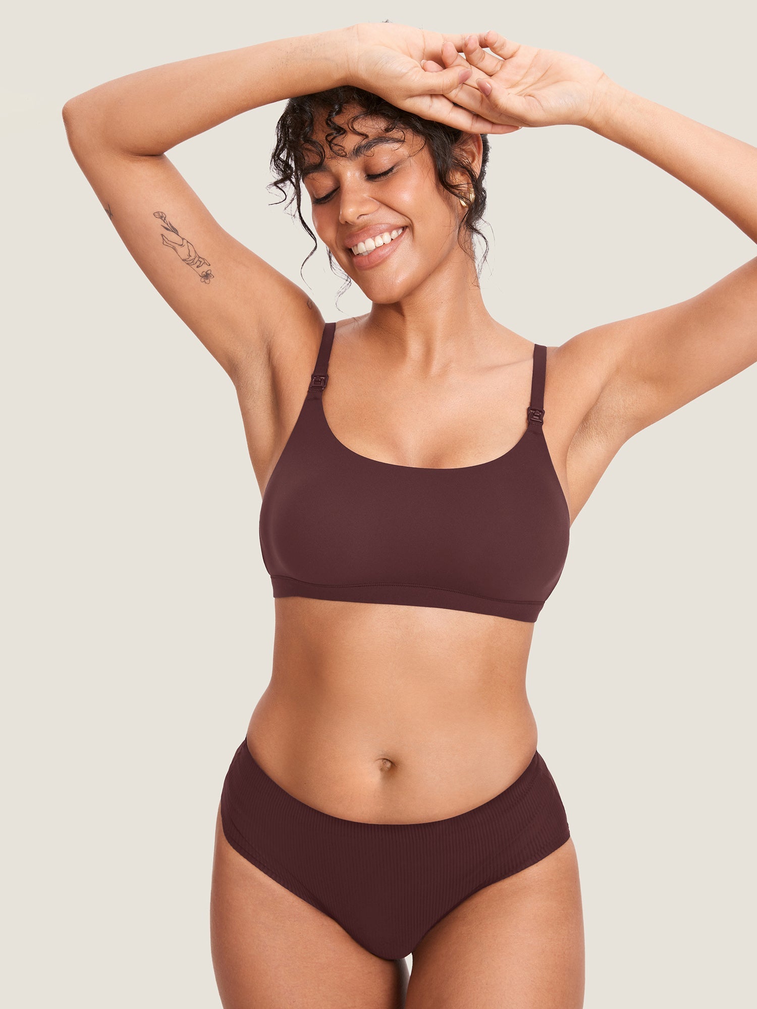 Naadloze voedingsbeha met ronde hals – Inbarely® bralette zonder beugel