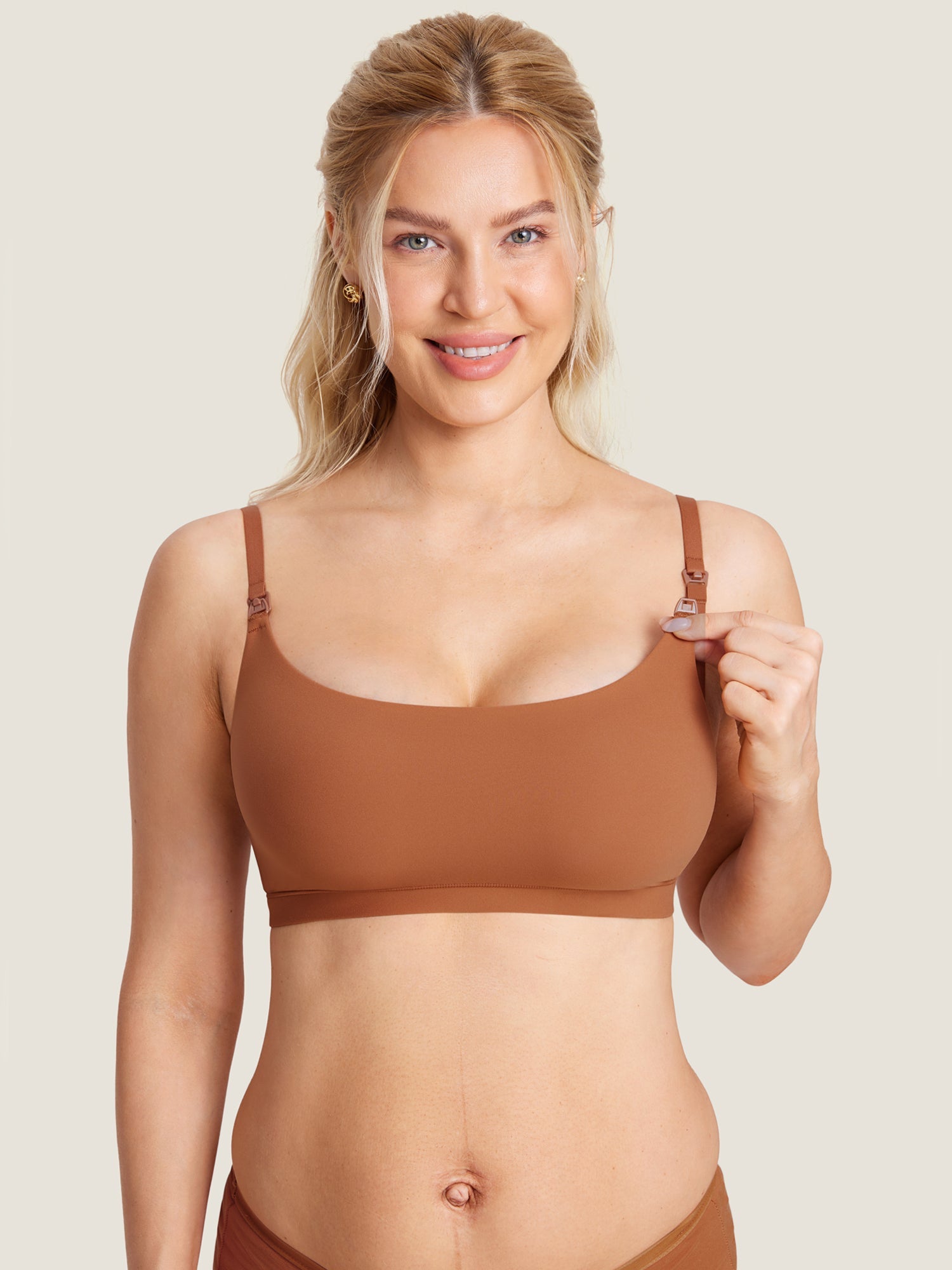 Naadloze voedingsbeha met ronde hals – Inbarely® bralette zonder beugel