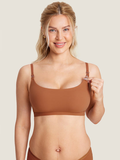 Naadloze voedingsbeha met ronde hals – Inbarely® bralette zonder beugel