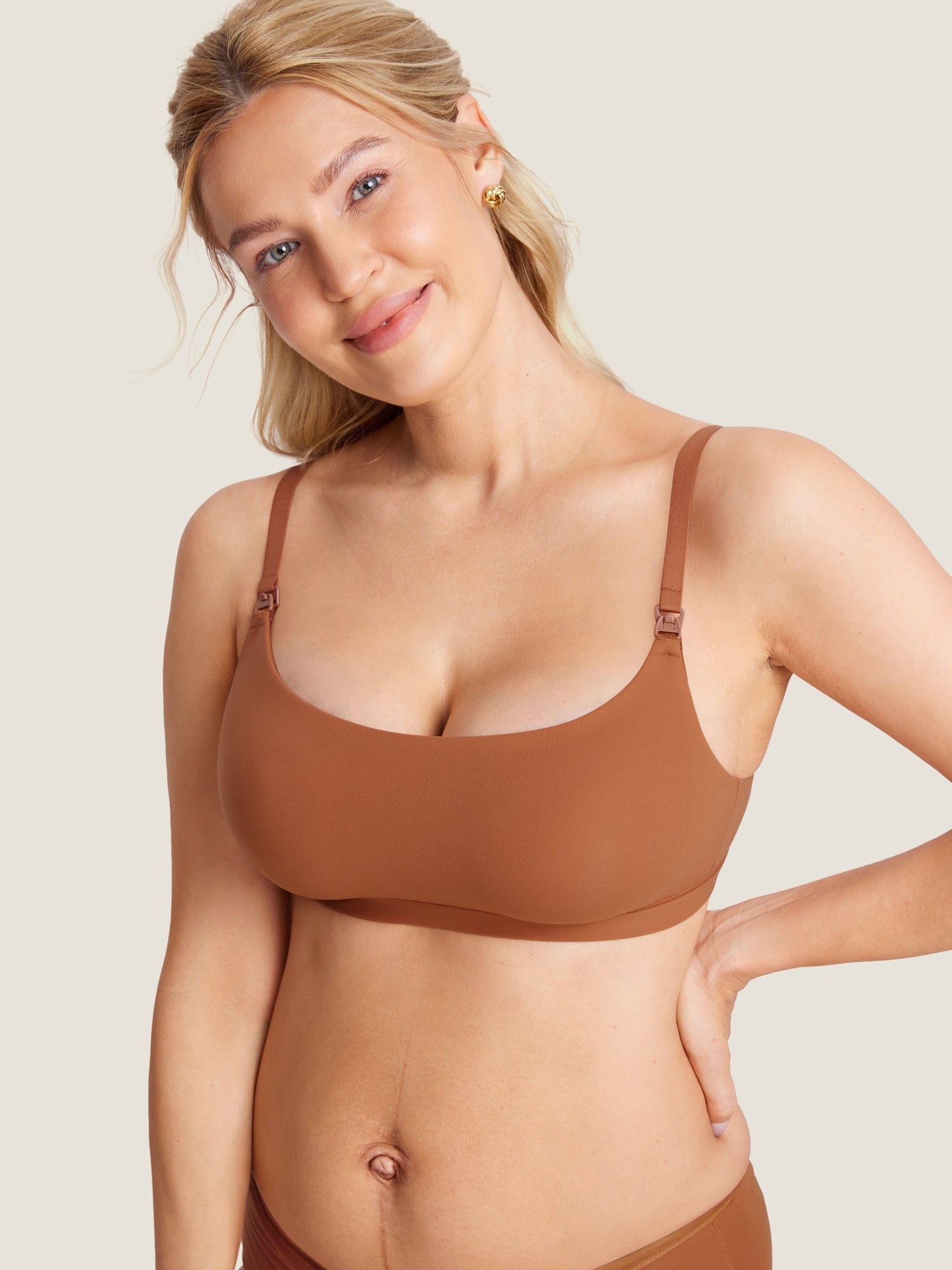 Naadloze voedingsbeha met ronde hals – Inbarely® bralette zonder beugel