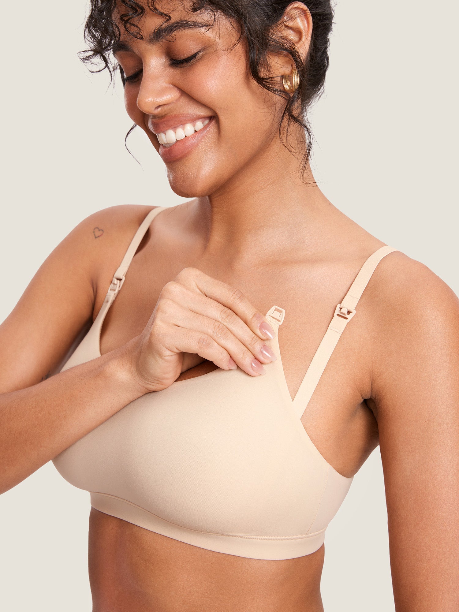 Naadloze voedingsbeha met ronde hals – Inbarely® bralette zonder beugel