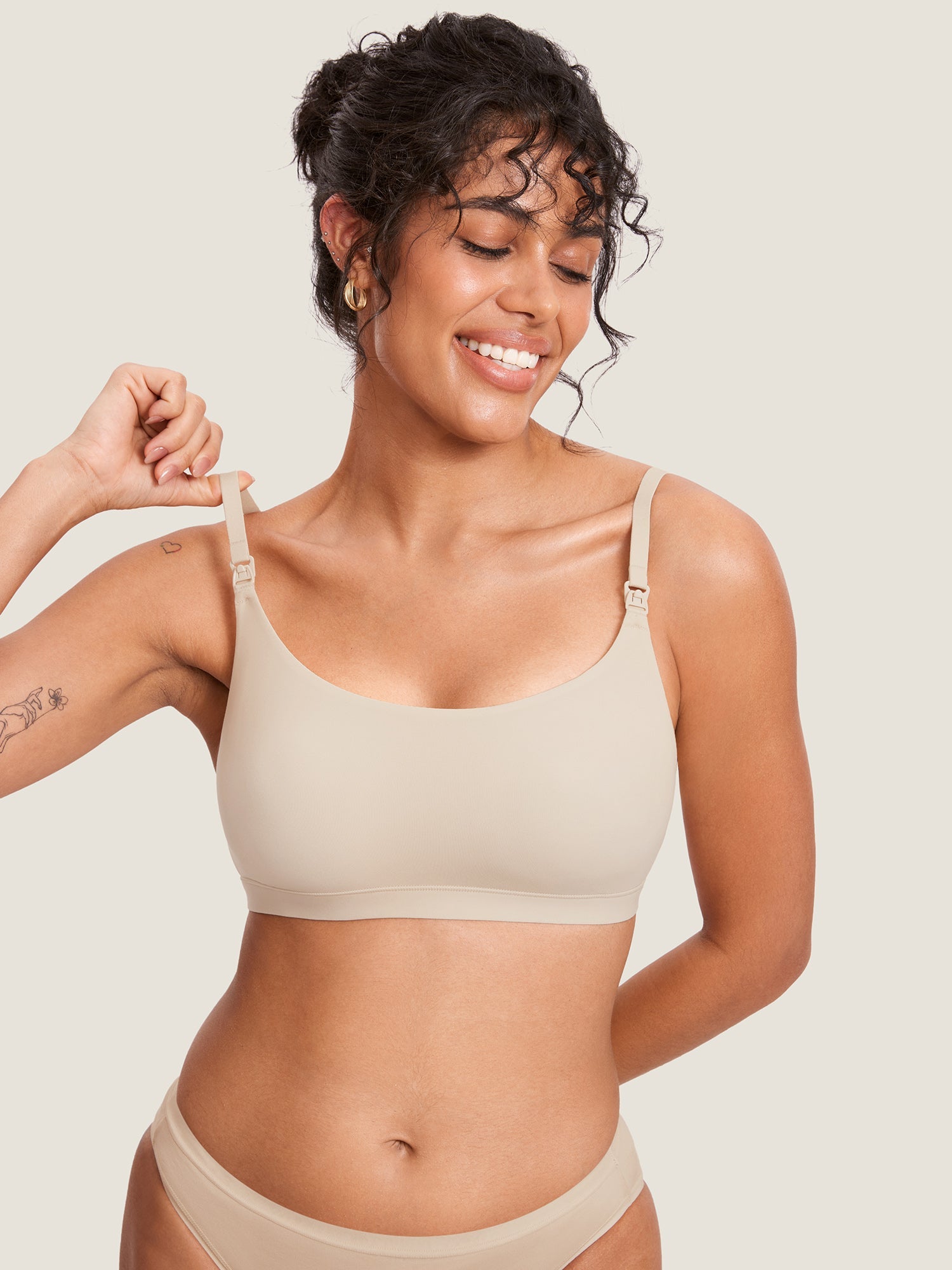 Naadloze voedingsbeha met ronde hals – Inbarely® bralette zonder beugel
