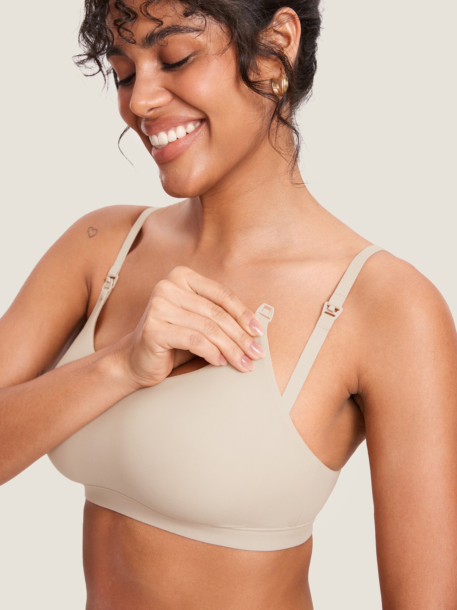 Naadloze voedingsbeha met ronde hals – Inbarely® bralette zonder beugel
