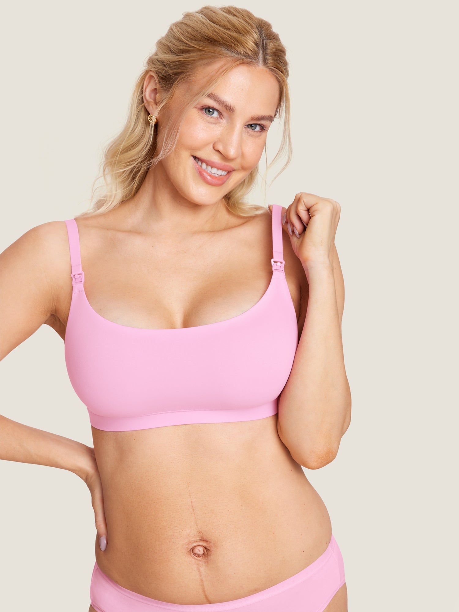 Naadloze voedingsbeha met ronde hals – Inbarely® bralette zonder beugel