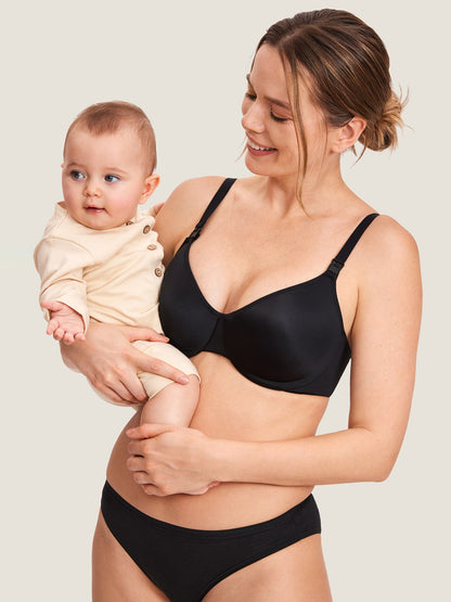 Voedingsbeha met beugel en minimizer – voedings-bh voor grote borsten – Zwart