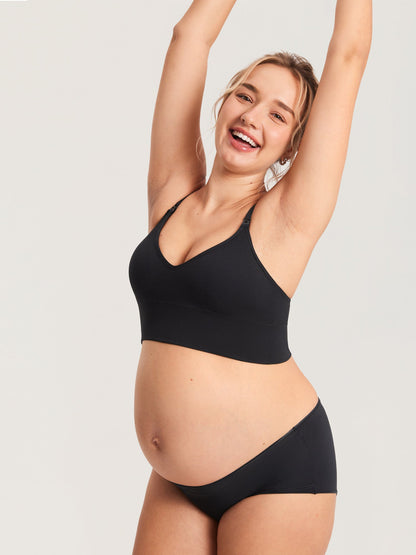 Voedingsbralette in ribstof met V-hals – voedingsbeha zonder beugel
