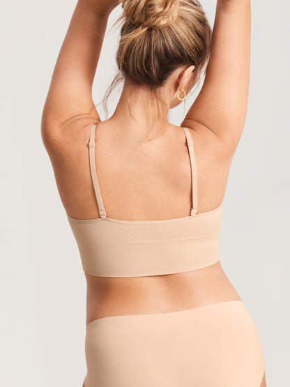 Voedingsbralette in ribstof met V-hals – voedingsbeha zonder beugel