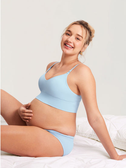 Voedingsbralette in ribstof met V-hals – voedingsbeha zonder beugel