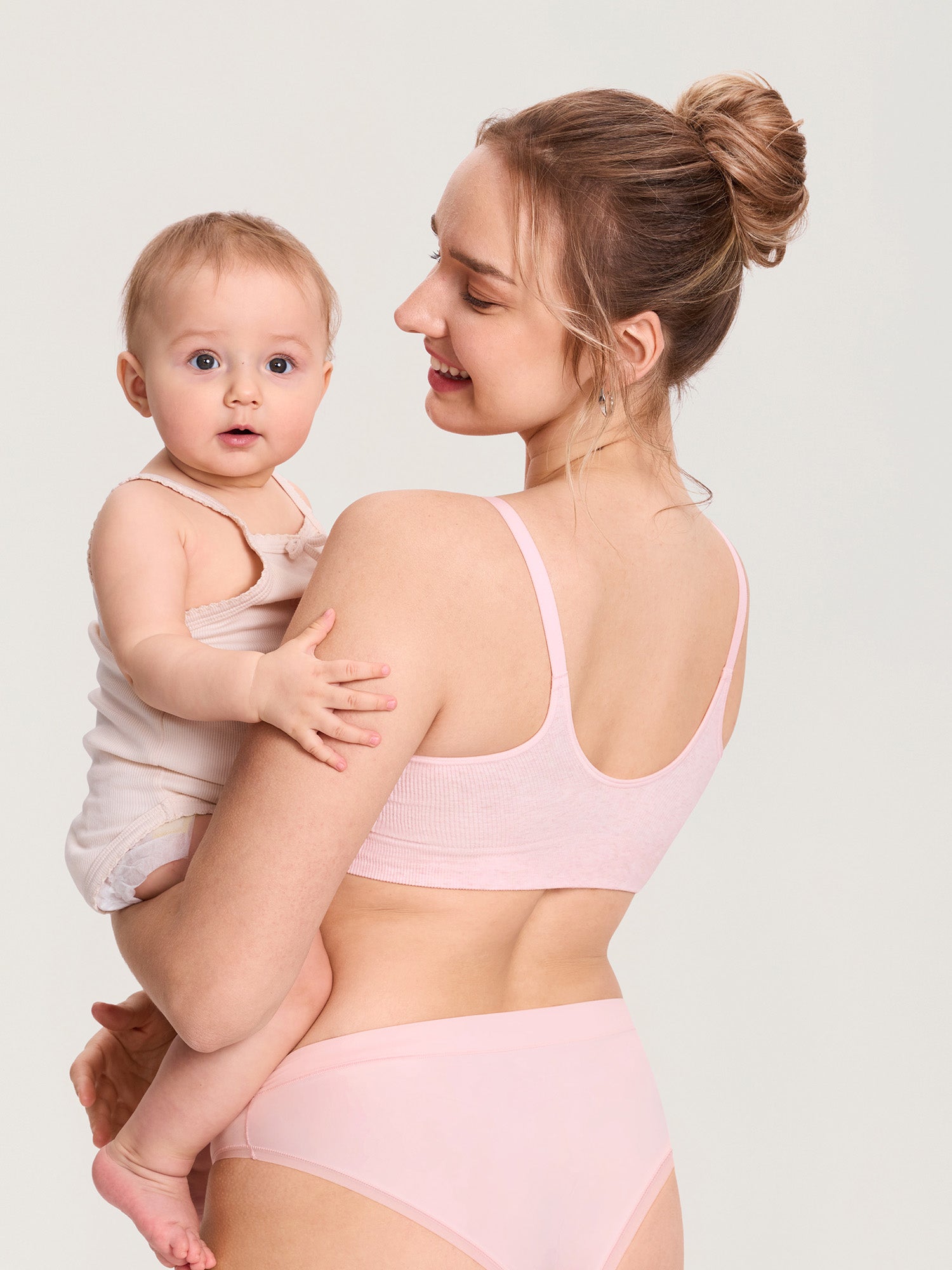 Voedingsbeha van ribkatoen – voedingsbralette zonder beugel met pads