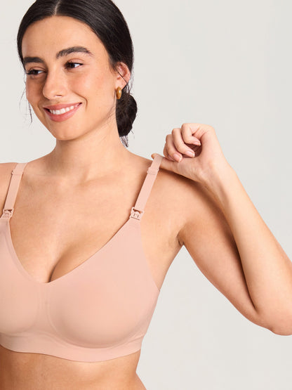 Naadloze voedingsbeha zonder beugel met siliconenstrips – met pads