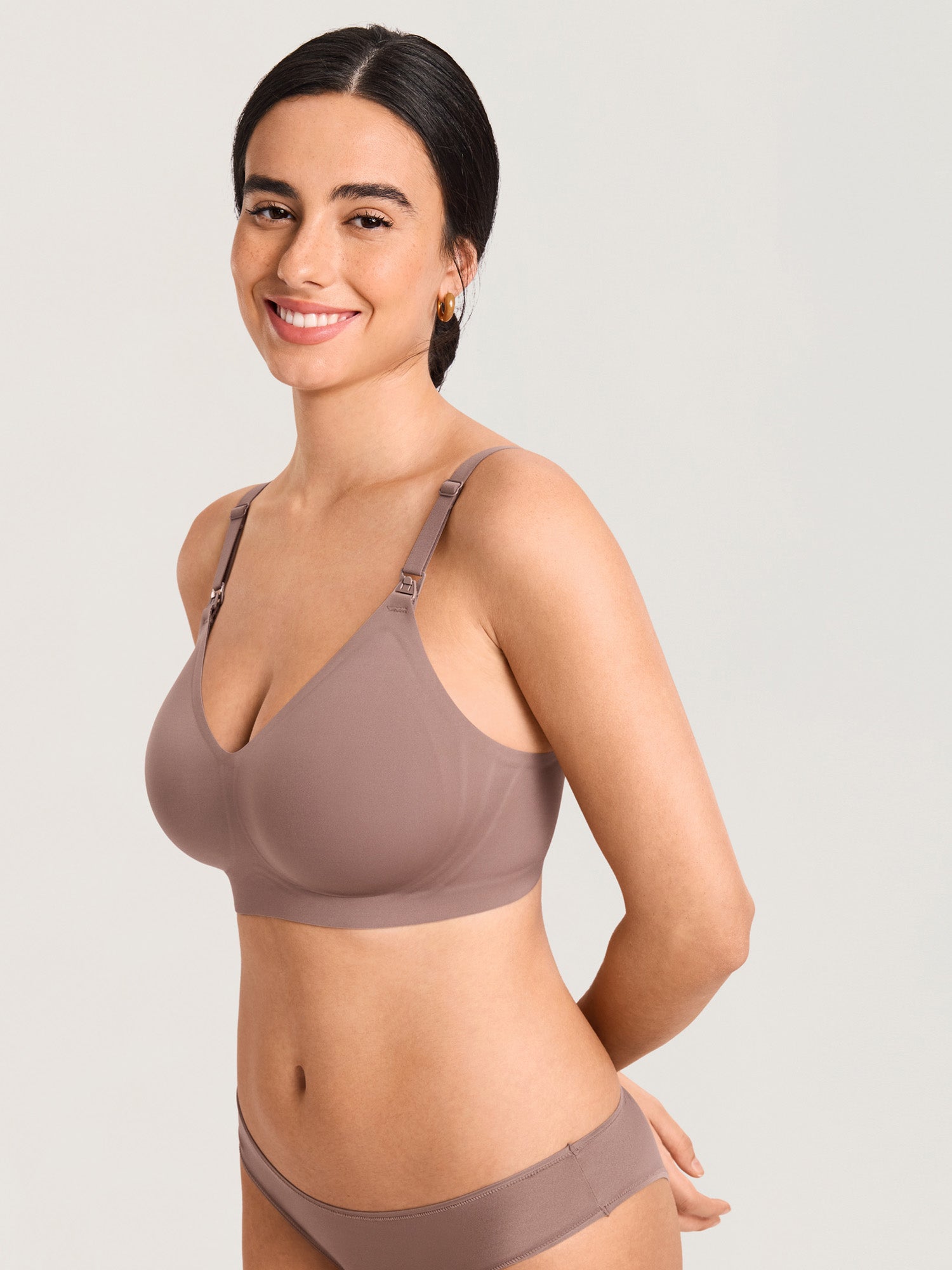 Naadloze voedingsbeha zonder beugel met siliconenstrips – met pads
